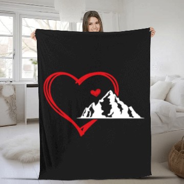 Discover Mountain love Wanderlust Mountains Hiker Summit Fleece Blankets