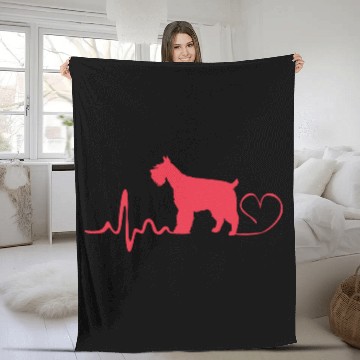 Discover Schnauzer Dog Heartbeat Miniature Schnauzer Fleece Blankets