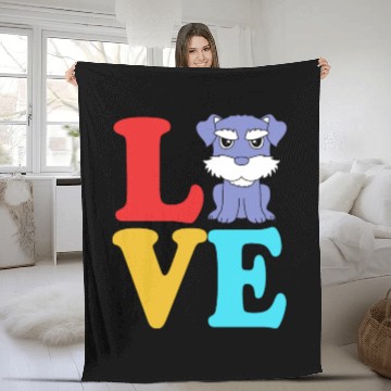 Discover Schnauzer Puppy I love My Miniature Schnauzer Fleece Blankets