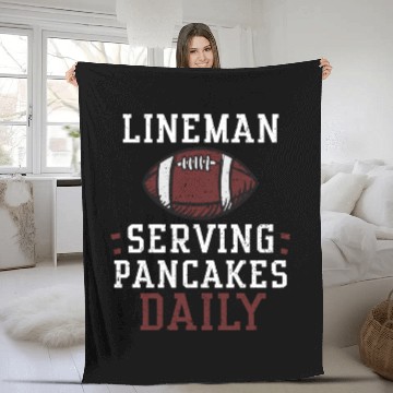 Discover Lineman Serving Pancakes Daily Fleece Blankets