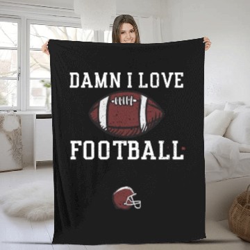 Discover Damn I Love Football - Football Fleece Blankets