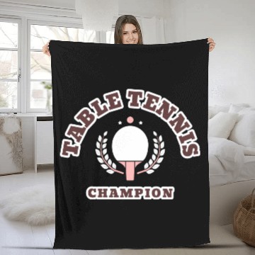 Discover Table Tennis Ping Pong Sports Champion Fleece Blankets