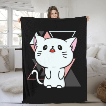 Discover Cute little cat adorable kitty Kittenlove cat mom Fleece Blankets