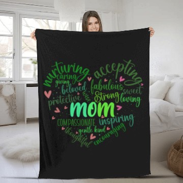 Discover Mother's Day Heart SVG Bundle. Fleece Blankets