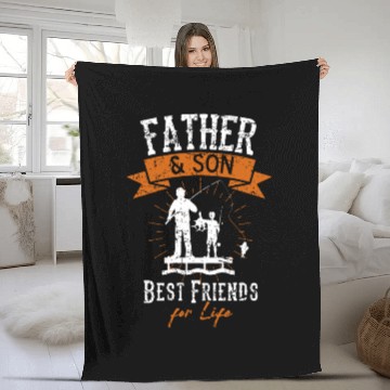 Discover Fisherman Dad Daddy And Son Fishing Fathers Day Ou Fleece Blankets