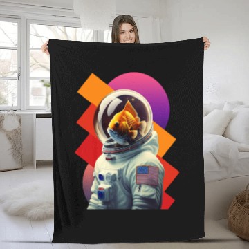 Discover First Adventure with the Brave Goldfish Astronauts Fleece Blankets