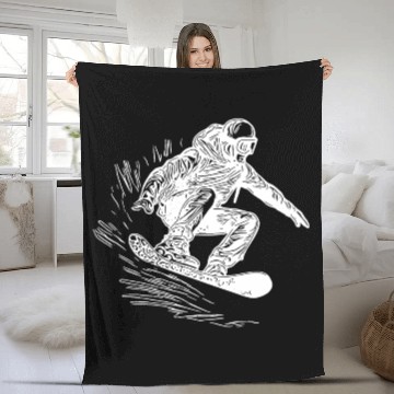 Discover Snowboarding Jump Style Crass Snowboard Move Fleece Blankets