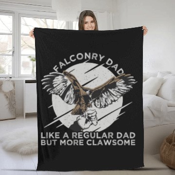 Discover Falconry Dad Eagle Flying Fleece Blankets