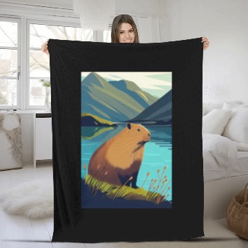 Discover Capybara Nature Capibara Fleece Blankets