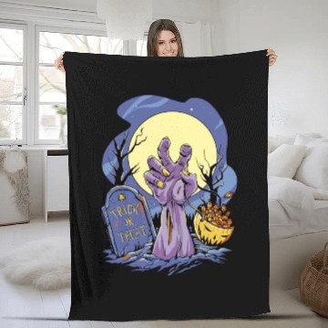 Discover Halloween Zombie Candy Trick Or Treat Fleece Blankets