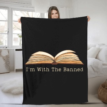 Discover Im With The Banned Books English Teacher Librarian Fleece Blankets