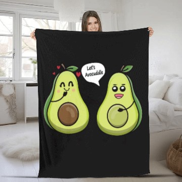 Discover Lets avocuddle avocado valentine pun Fleece Blankets