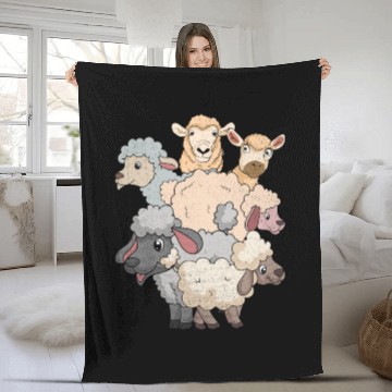 Discover Cute Lamb Farm Animal Lover Farmer Sheep Fleece Blankets