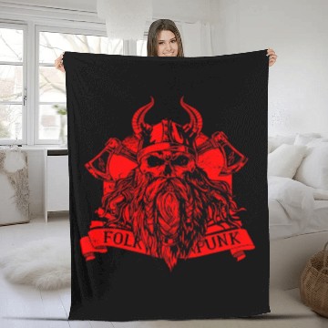 Discover Viking Folk Punk Fleece Blankets