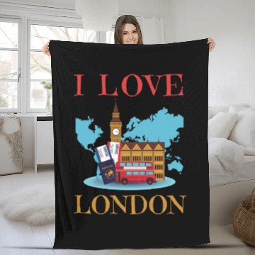 Discover I Love London UK Travel more adventure Exploring Fleece Blankets