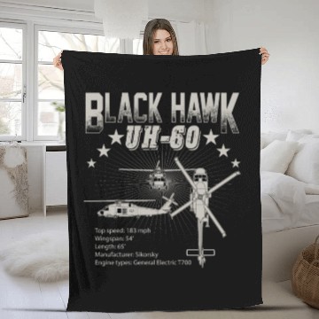 Discover Sikorsky UH 60 Black Hawk Fleece Blankets