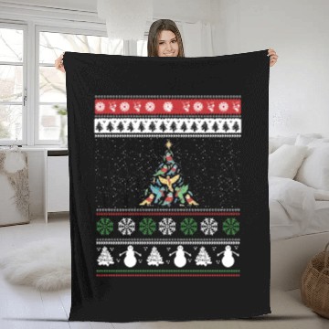 Discover Bird Christmas Tree Bird Lover Fleece Blankets