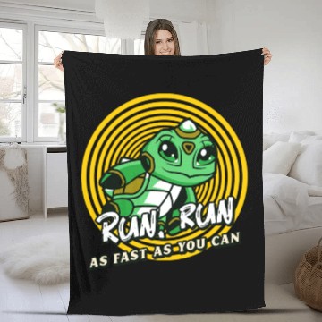 Discover Run Run As Fast You Can Turtle Mania Fleece Blankets
