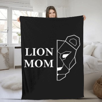 Discover Lion Mom white Mother's Day Gift Fleece Blankets
