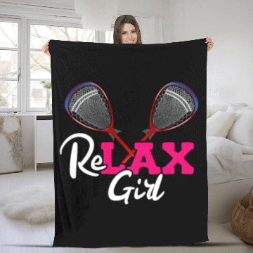 Discover ReLAX Girl Lax Stick Athletic Sports Player Fleece Blankets
