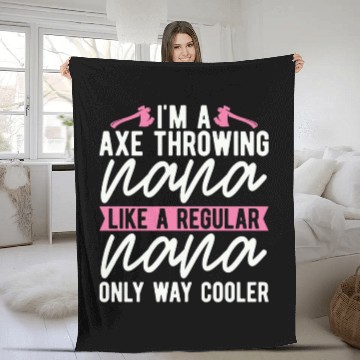 Discover I'm An Axe Throwing Nana Bullseye Axe Throwing Fleece Blankets