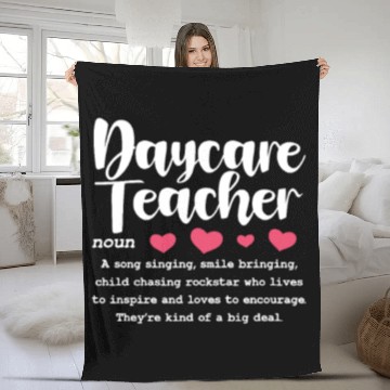 Discover Daycare Teacher Definition Fleece Blankets