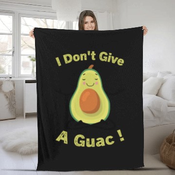 Discover I Don't Give A Guac ! Funny Avocado Pun Green Fleece Blankets