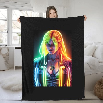 Discover Bitcoin Woman Fleece Blankets