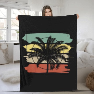 Discover Hollywood California Stylish Retro Palm Tree Fleece Blankets
