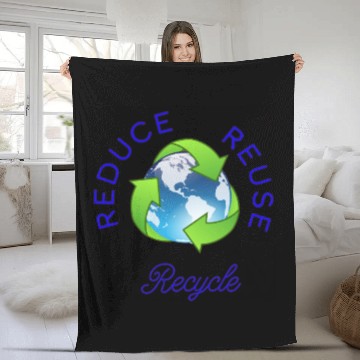 Discover "Save Our Planet: Reduce, Reuse, Recycle" Fleece Blankets