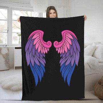 Discover Angel Wings Bisexual Gay Angel Wings Fleece Blankets