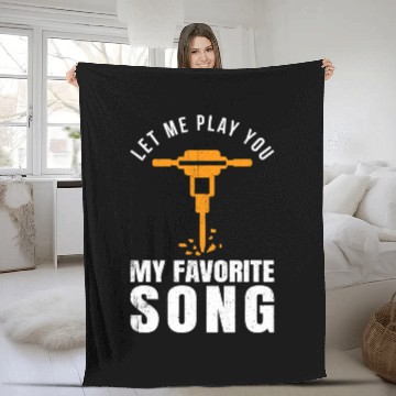 Discover Construction Worker Builder Jackhammer Favorite Fleece Blankets