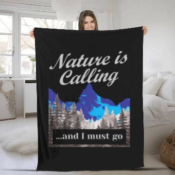 Discover Hiking Nature is Calling Hike Vintage Fleece Blankets