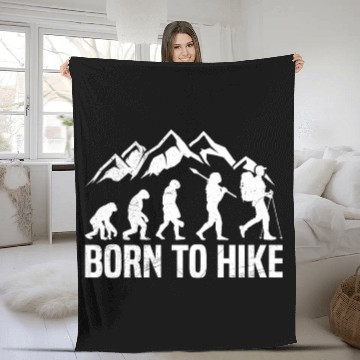 Discover Born to Hike Wanderlust Mountain lover Hiker Fleece Blankets