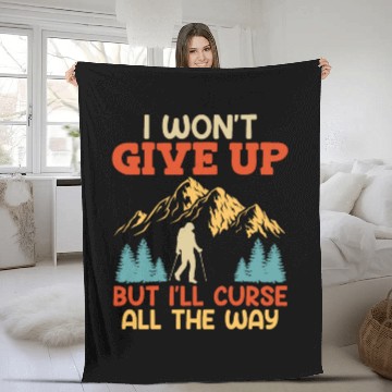 Discover Mountaineer funny Wanderlust Mountain fan Hiking Fleece Blankets