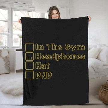 Discover Do Not Disturb, Headphones On, Gym Pump Cover Fleece Blankets