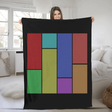 Discover Abstract modern art color combination in geometry Fleece Blankets
