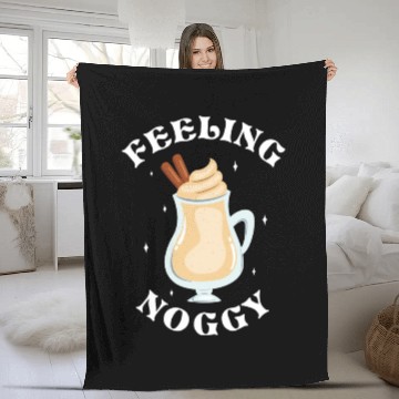 Discover Feeling Noggy Funny Eggnog Lover Christmas Themed Fleece Blankets
