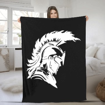 Discover Warrior Sparta Helmet Spartan Fleece Blankets
