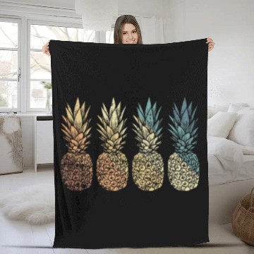 Discover Pineapple sweet Fruit tropical Fleece Blankets