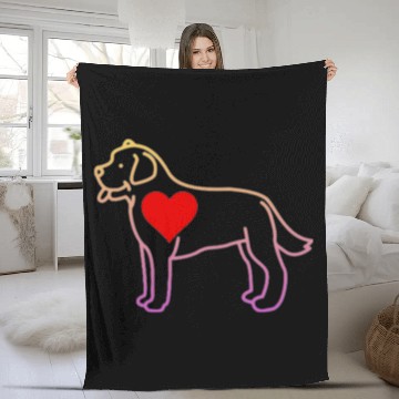 Discover Labrador big heart Fleece Blankets