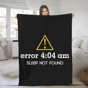 Discover Error 404 Sleep Not Found Insomnia programmer tech Fleece Blankets