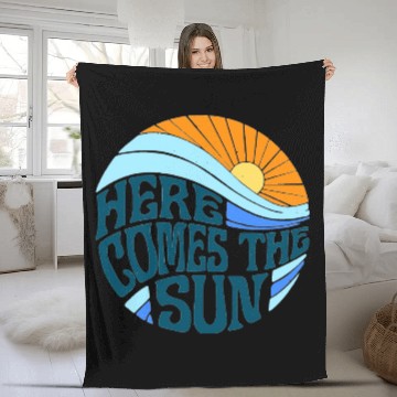 Discover Here comes the sun Fleece Blankets