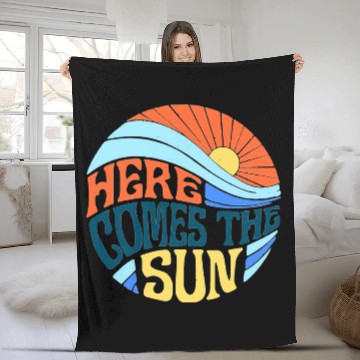 Discover Here comes the sun Fleece Blankets