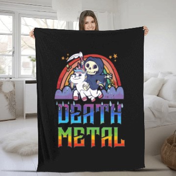 Discover Death Metal & Unicorn Rainbow Fleece Blankets