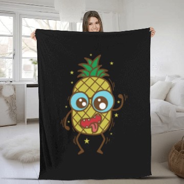Discover crazy Pineapple tropical sweet Fruit Fleece Blankets