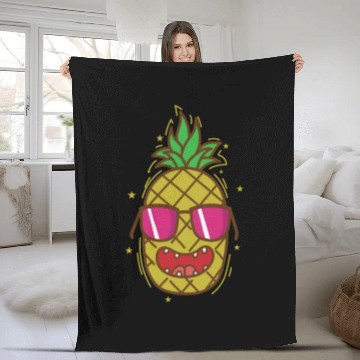 Discover cool Pineapple tropical sweet Fruit Fleece Blankets