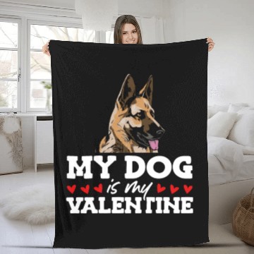 Discover My Dog Is My Valentine Date Cute Doggy Fleece Blankets