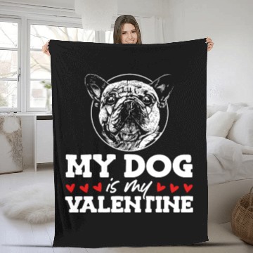 Discover My Dog Is My Valentine Date Cute Doggy Fleece Blankets