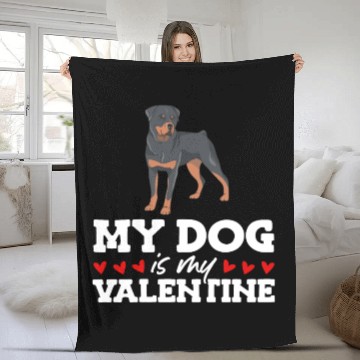 Discover My Dog Is My Valentine Date Cute Doggy Fleece Blankets